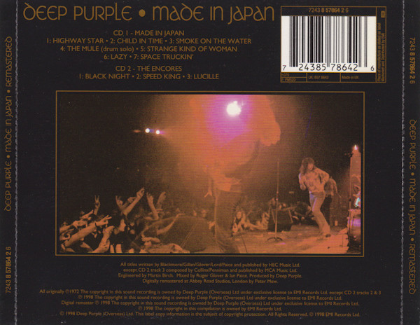 Deep Purple - Made In Japan | EMI (7243 8 57864 2 6) - 2 Deep Purple - Made In Japan | EMI (7243 8 57864 2 6) - 2