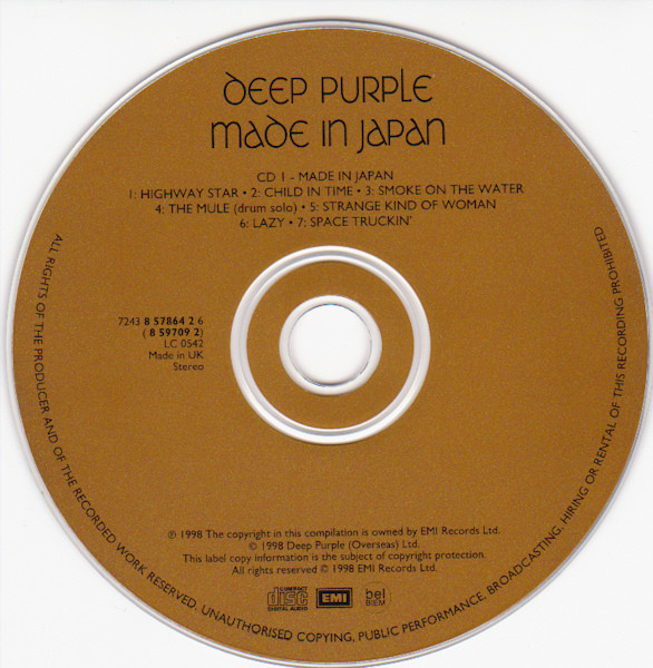 Deep Purple - Made In Japan | EMI (7243 8 57864 2 6) - 3 Deep Purple - Made In Japan | EMI (7243 8 57864 2 6) - 3