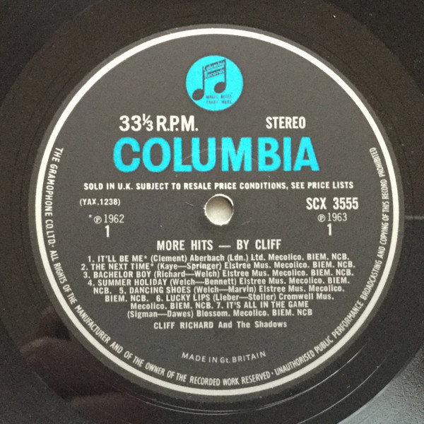 Cliff Richard - More Hits - By Cliff | Columbia (SCX 3555) - 3