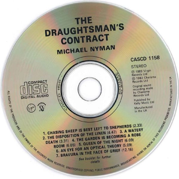 Michael Nyman - The Draughtsman's Contract | Charisma (CASCD1158) - 3