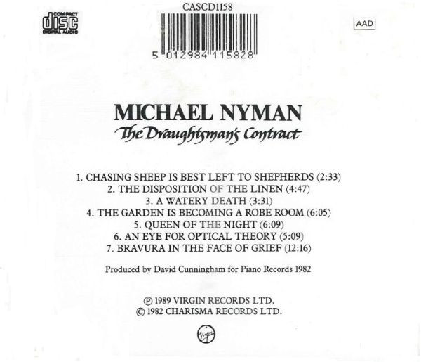 Michael Nyman - The Draughtsman's Contract | Charisma (CASCD1158) - 2