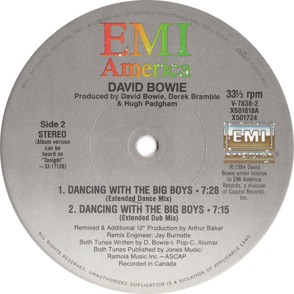 David Bowie - Blue Jean | EMI America (V-7838-1/2) - 4 David Bowie - Blue Jean | EMI America (V-7838-1/2) - 4