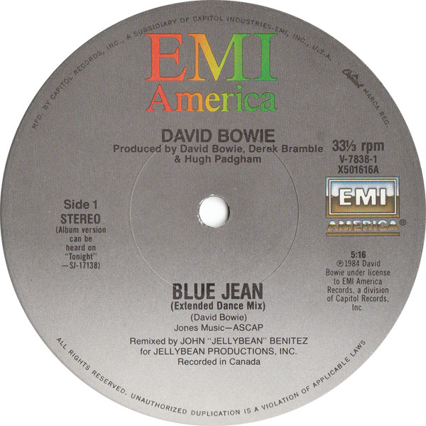 David Bowie - Blue Jean | EMI America (V-7838-1/2) - 3 David Bowie - Blue Jean | EMI America (V-7838-1/2) - 3