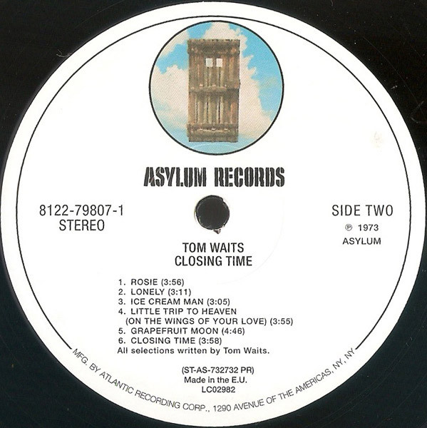 Tom Waits - Closing Time | Asylum Records (8122-79807-1) - 2 Tom Waits - Closing Time | Asylum Records (8122-79807-1) - 2