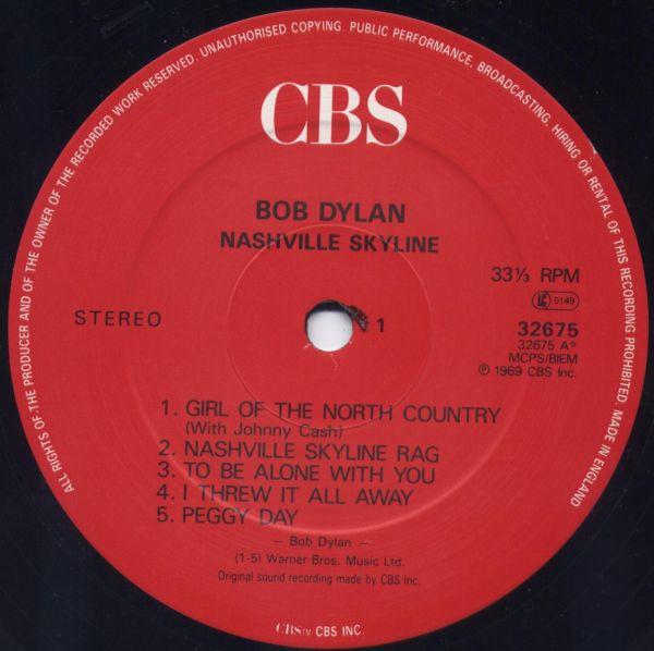Bob Dylan - Nashville Skyline | CBS (32675) - 2