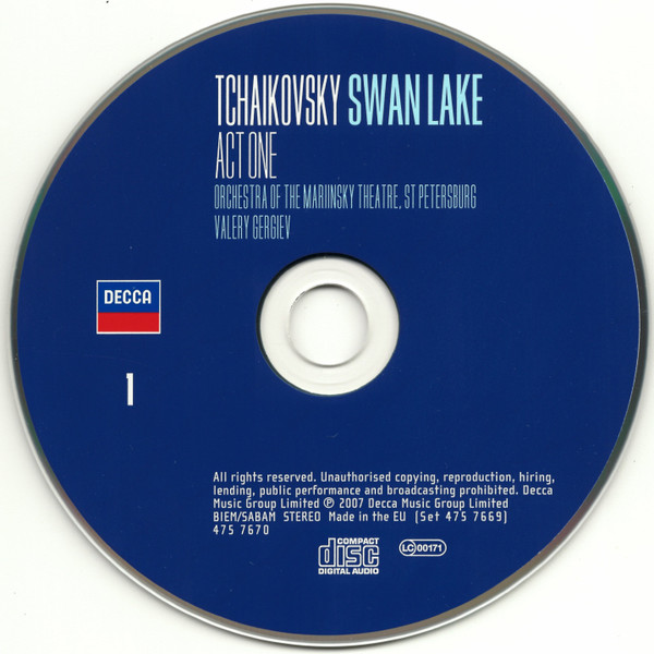 Pyotr Ilyich Tchaikovsky - Valery Gergiev , Orchestra Of The Mariinsky Theatre - Swan Lake | Decca (475 7669) - 3 Pyotr Ilyich Tchaikovsky - Valery Gergiev , Orchestra Of The Mariinsky Theatre - Swan Lake | Decca (475 7669) - 3