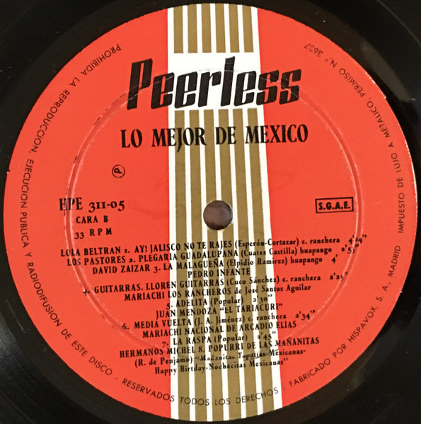 Various - Lo Mejor De Mexico | Peerless (HPE 311-05) - 4 Various - Lo Mejor De Mexico | Peerless (HPE 311-05) - 4