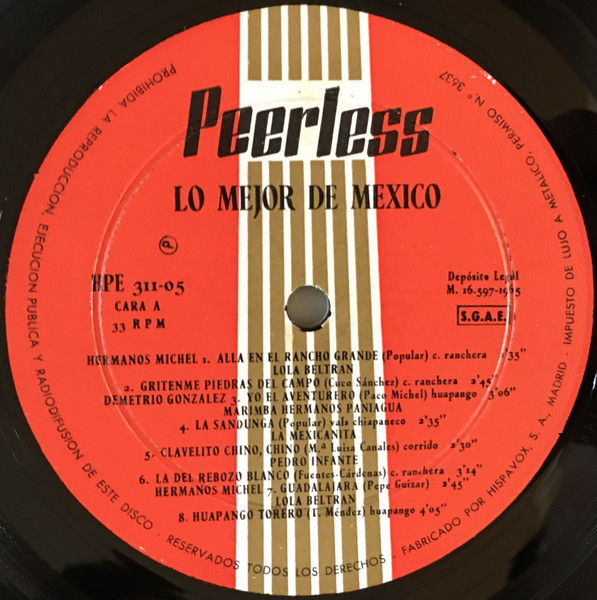 Various - Lo Mejor De Mexico | Peerless (HPE 311-05) - 3 Various - Lo Mejor De Mexico | Peerless (HPE 311-05) - 3
