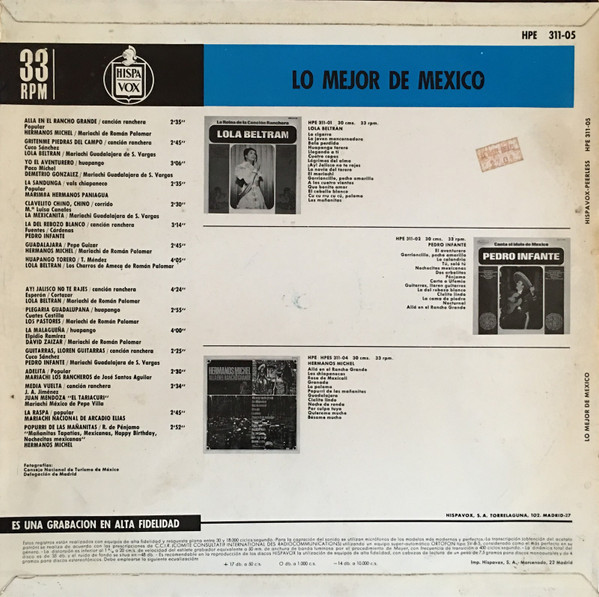 Various - Lo Mejor De Mexico | Peerless (HPE 311-05) - 2 Various - Lo Mejor De Mexico | Peerless (HPE 311-05) - 2