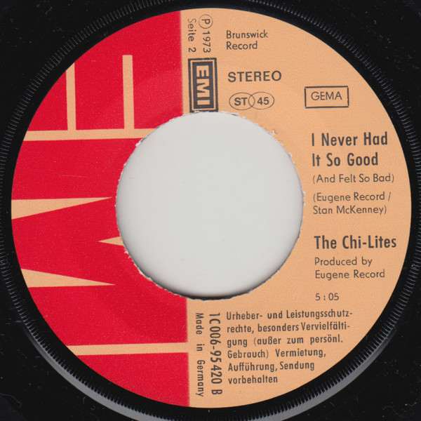 The Chi-Lites - Homely Girl | EMI (1C 006-95 420) - 4