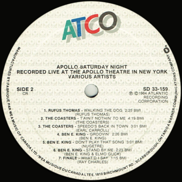 Various - Apollo Saturday Night | ATCO Records (SD 33-159) - 4