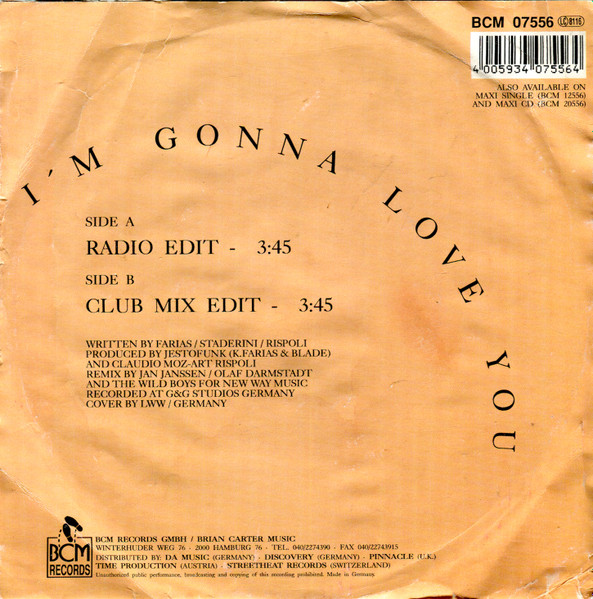 Jestofunk - I'm Gonna Love You | BCM Records (BCM 07556) - 2 Jestofunk - I'm Gonna Love You | BCM Records (BCM 07556) - 2