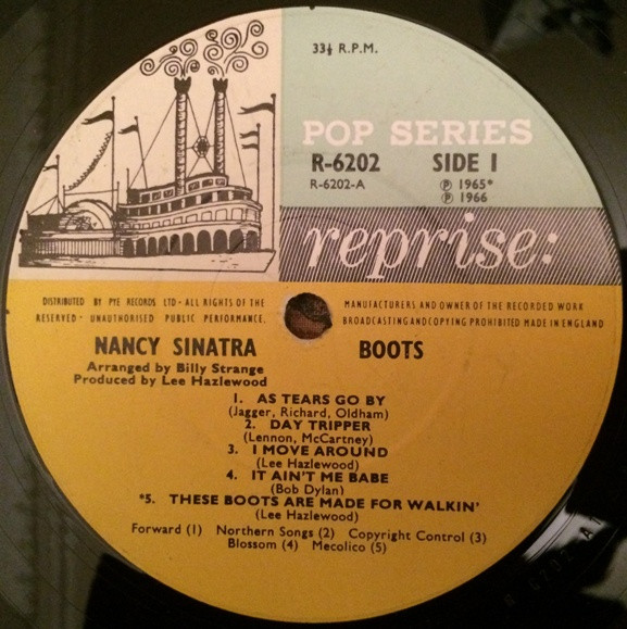 Nancy Sinatra - Boots | Reprise Records (R 6202) - 3 Nancy Sinatra - Boots | Reprise Records (R 6202) - 3