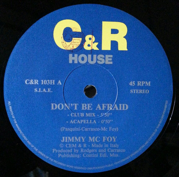 Jimmy Mc Foy - Don't Be Afraid | C&R (C&R 103H) - main Jimmy Mc Foy - Don't Be Afraid | C&R (C&R 103H) - main