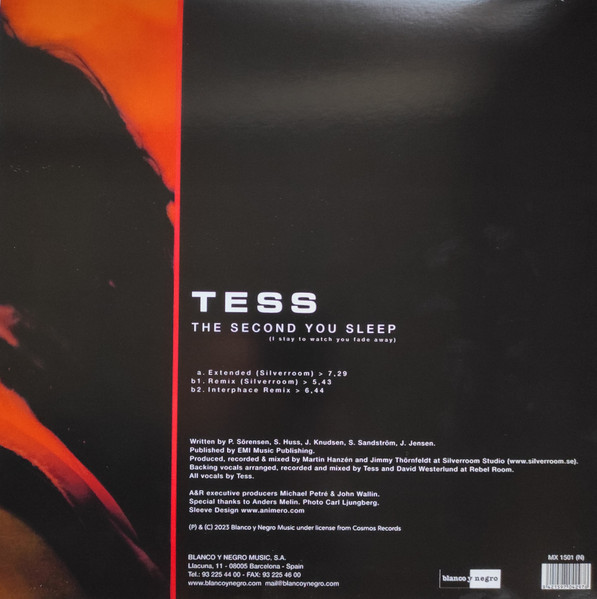 Tess - The Second You Sleep (I Stay To Watch You Fade Away) | Blanco Y Negro (MX 1501) - 2