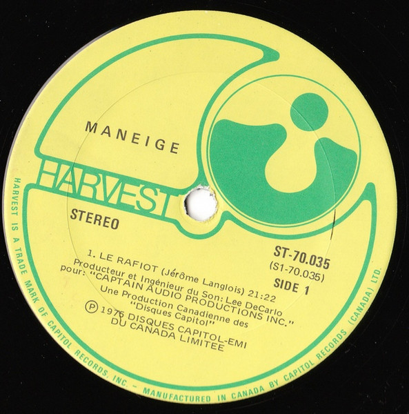 Maneige - Maneige [Vinyl] | Harvest (ST 70.035) - 3