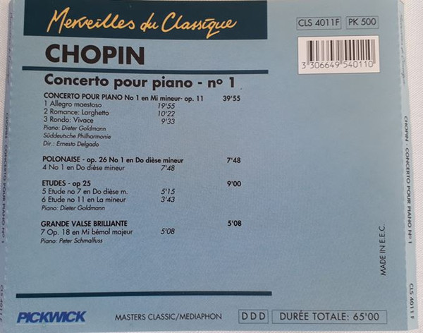 Frédéric Chopin - Concerto Pour Piano N°1 | Masters Classic (CLS 4011 F) - 3