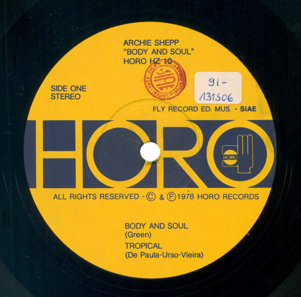 Archie Shepp - Body And Soul | Horo Records (HZ 10) - 3