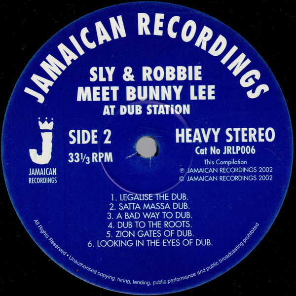 Sly & Robbie Meet Bunny Lee - At Dub Station | Jamaican Recordings (JRLP006) - 4