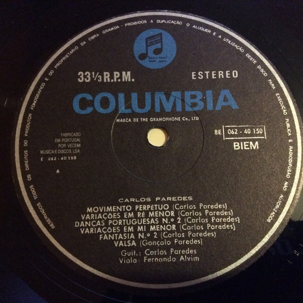 Carlos Paredes - Movimento Perpétuo | Columbia (11C 080 1401501) - 4