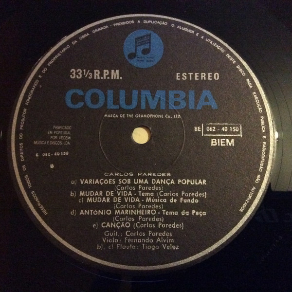 Carlos Paredes - Movimento Perpétuo | Columbia (11C 080 1401501) - 3
