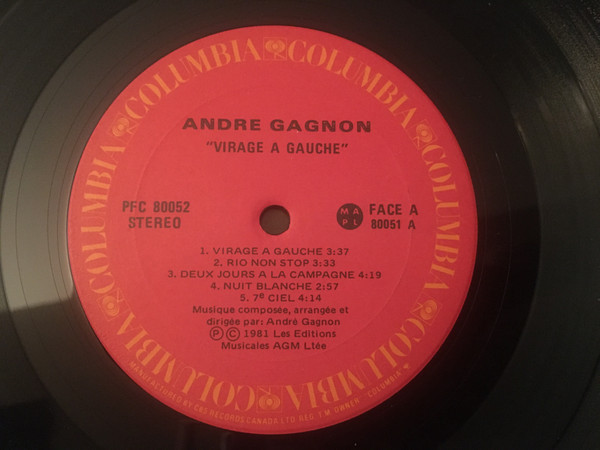 André Gagnon - Virage A Gauche [Vinyl] | Columbia (PFC 80052) - 2