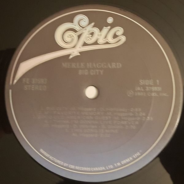 Merle Haggard - Big City | Epic (FE 37593) - 3