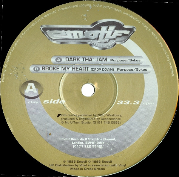 Deependance - Dark Tha' Jam / Broke My Heart (Drop Down) | Emotif Recordings (EMF 004) - main