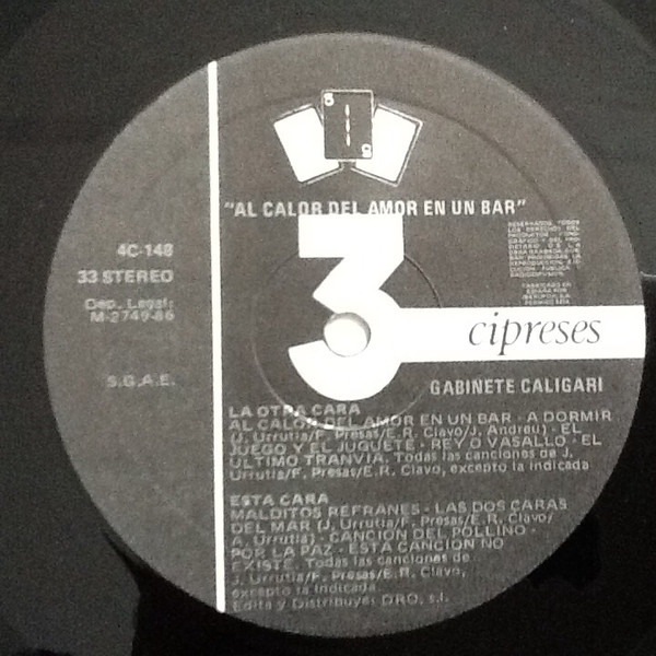 Gabinete Caligari - Al Calor Del Amor En Un Bar | 3 Cipreses (4C-148) - 3