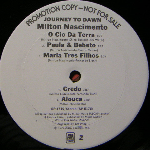 Milton Nascimento - Journey To Dawn | A&M Records (SP-4719) - 3