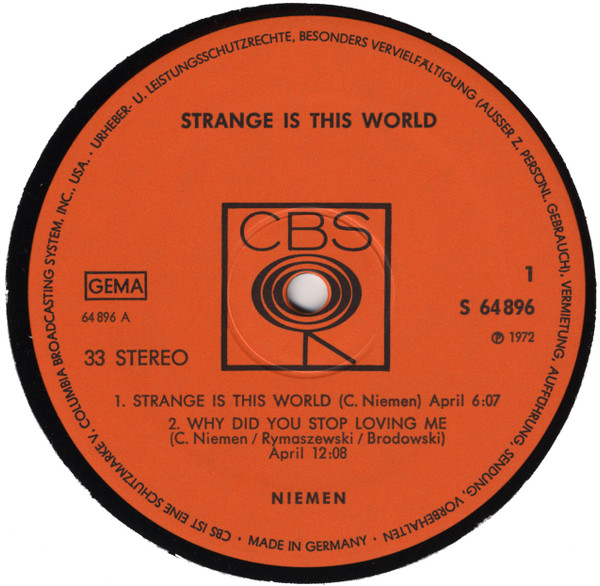 Czesław Niemen - Strange Is This World | CBS (S 64896) - 3