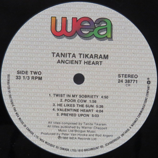 Tanita Tikaram - Ancient Heart | WEA (24 38771) - 4 Tanita Tikaram - Ancient Heart | WEA (24 38771) - 4