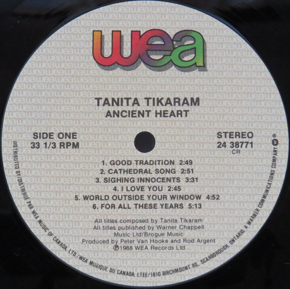 Tanita Tikaram - Ancient Heart | WEA (24 38771) - 3 Tanita Tikaram - Ancient Heart | WEA (24 38771) - 3