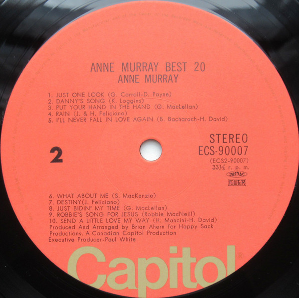 Anne Murray - Best 20 | Capitol Records (ECS-90007) - 4 Anne Murray - Best 20 | Capitol Records (ECS-90007) - 4