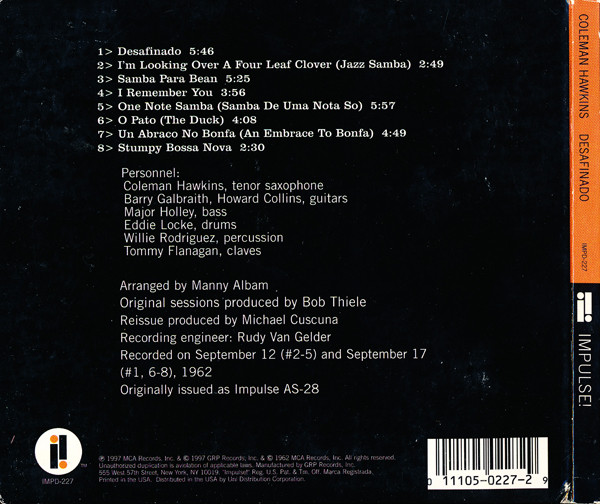 Coleman Hawkins - Desafinado CD | Impulse! (IMPD-227) - 2 Coleman Hawkins - Desafinado CD | Impulse! (IMPD-227) - 2