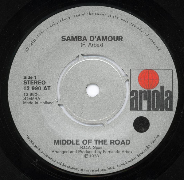 Middle Of The Road - Samba D'Amour | Ariola (12 990 AT) - 3