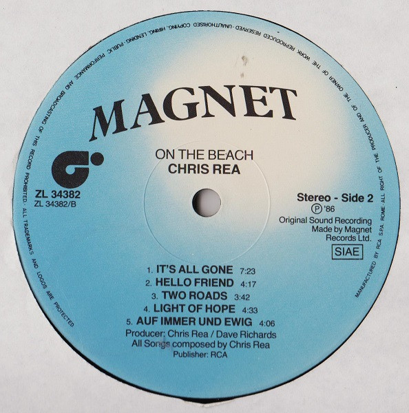Chris Rea - On The Beach | Magnet (ZL 34382) - 4 Chris Rea - On The Beach | Magnet (ZL 34382) - 4
