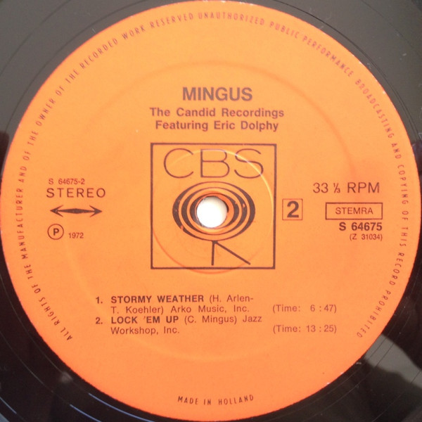 Charles Mingus Featuring Eric Dolphy - Mingus - The Candid Recordings (Featuring Eric Dolphy) | CBS (S 64675) - 4