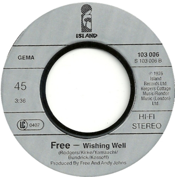 Free - All Right Now / Wishing Well | Island Records (103 006) - 4