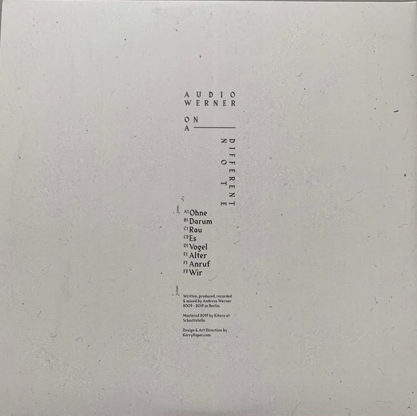 Audio Werner - On A Different Note | Sushitech Records (SUSH42) - 2 Audio Werner - On A Different Note | Sushitech Records (SUSH42) - 2