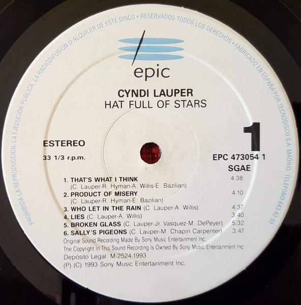 Cyndi Lauper - Hat Full Of Stars | Epic (EPC 473054 1) - 3 Cyndi Lauper - Hat Full Of Stars | Epic (EPC 473054 1) - 3