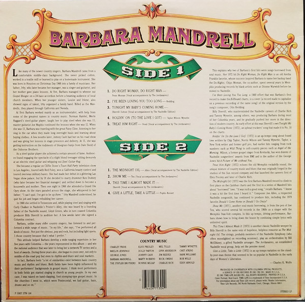 Barbara Mandrell - Country Music | Time Life Records (STW-104) - 2 Barbara Mandrell - Country Music | Time Life Records (STW-104) - 2