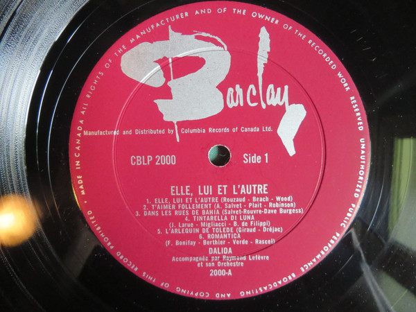 Dalida - Elle, Lui Et L'Autre | Barclay (BLP-2000) - 3