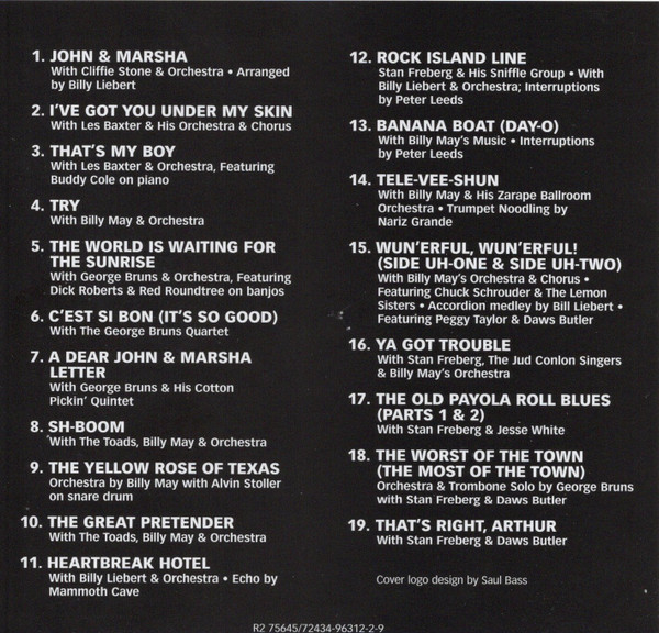 Stan Freberg - Tip Of The Freberg: The Stan Freberg Collection 1951-1998 | Rhino Records (R2 75645) - 4 Stan Freberg - Tip Of The Freberg: The Stan Freberg Collection 1951-1998 | Rhino Records (R2 75645) - 4