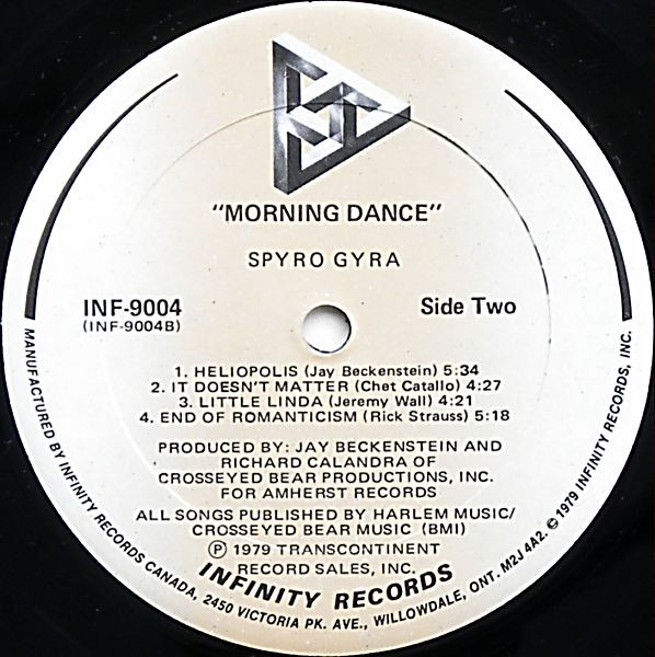 Spyro Gyra - Morning Dance | Infinity Records (INF 9004) - 4 Spyro Gyra - Morning Dance | Infinity Records (INF 9004) - 4