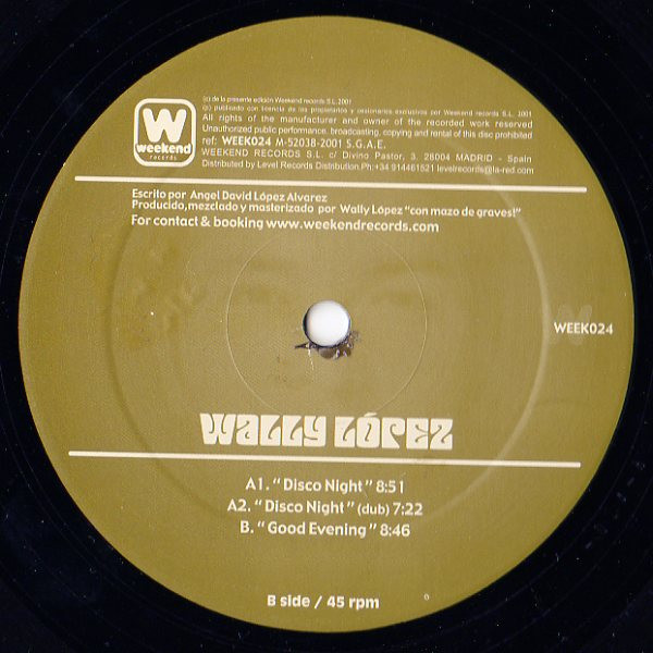 Wally Lopez - Disco Night | Weekend Records (WEEK024) - main