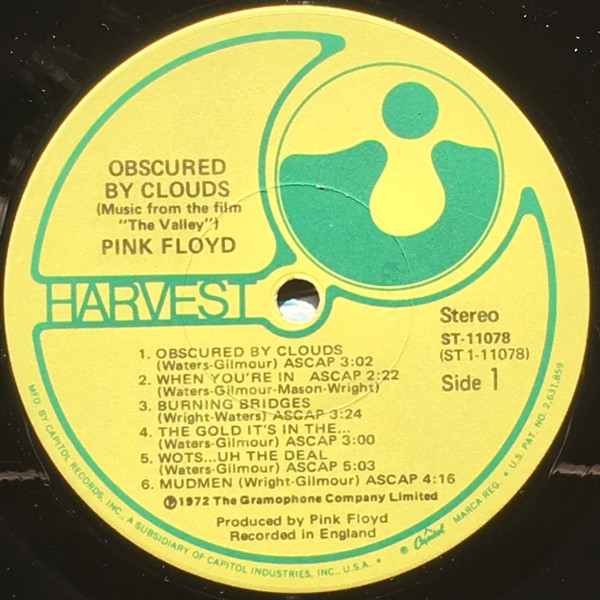 Pink Floyd - Obscured By Clouds | Harvest (ST-11078) - 3 Pink Floyd - Obscured By Clouds | Harvest (ST-11078) - 3
