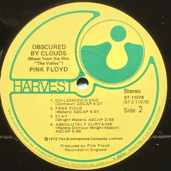 Pink Floyd - Obscured By Clouds | Harvest (ST-11078) - 4 Pink Floyd - Obscured By Clouds | Harvest (ST-11078) - 4