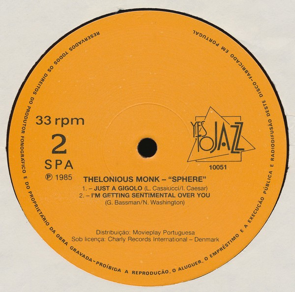 The Thelonious Monk Quartet - Sphere | Yes To Jazz (10051) - 4