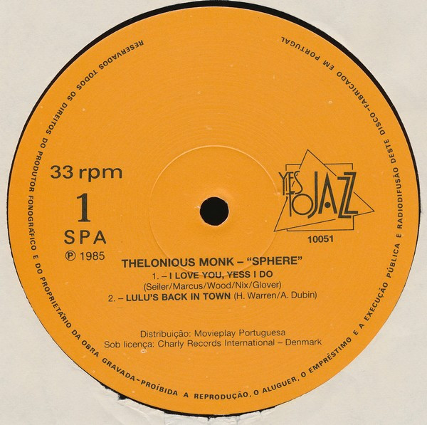 The Thelonious Monk Quartet - Sphere | Yes To Jazz (10051) - 3